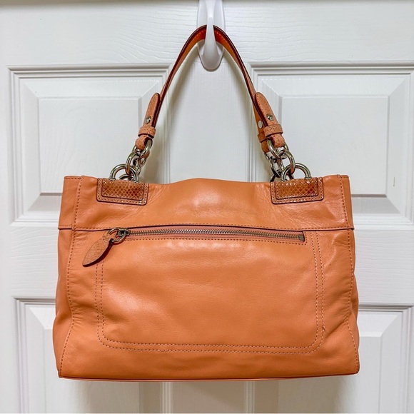 Coach Penelope Legacy Satchel Glovetanned Leather Python Embossed Trim - Picture 7 of 14